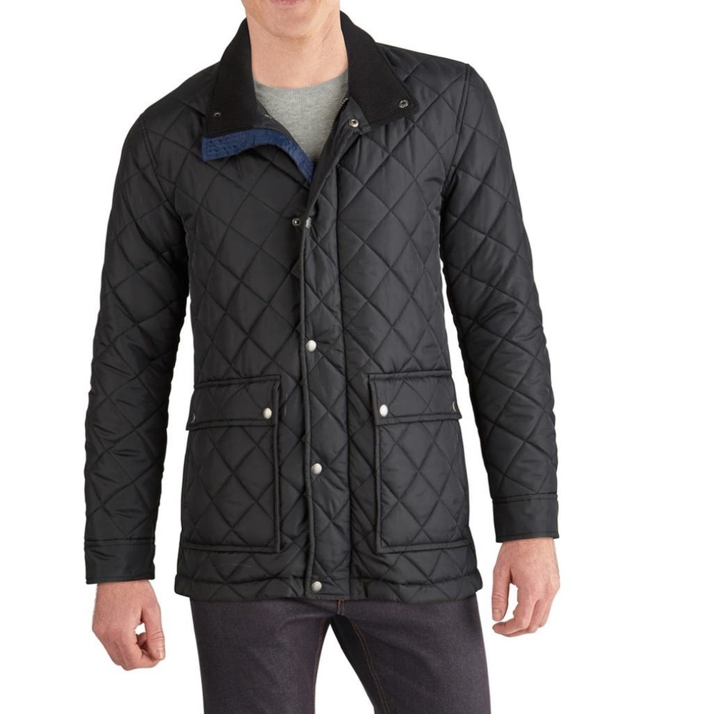 Cole Han Signature Mens Diamond Quilted Jacket- In Black Color- New Tag- Reemoly - Picture 1 of 15